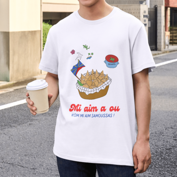 T-shirt Homme - "Mi aim a ou, kom mi aim Samoussas" – Image 2