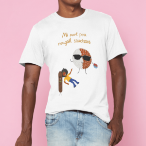 T-shirt Homme - "Mi mort pou Rougail saucisses"